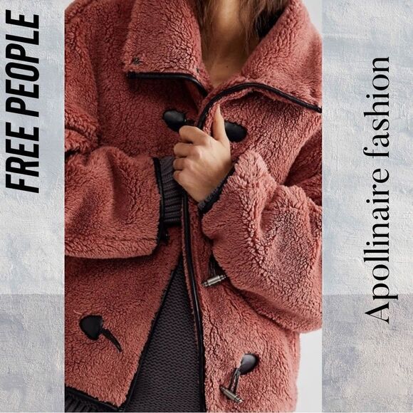 FREE PEOPLE JUNIE JACKET DUSTY ROSE FAUX FUR NEW SMALL - Picture 4 of 12